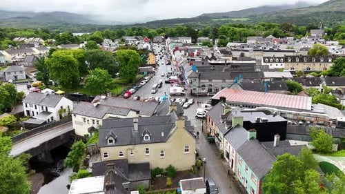 Aerial view of Kenmare, a town on the Ring of Kerry, Ireland