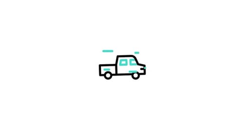 Line Art Pickup Truck Glitch Animation