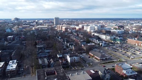 Transylvania University campus in Lexington, Kentucky, aerial drone footage