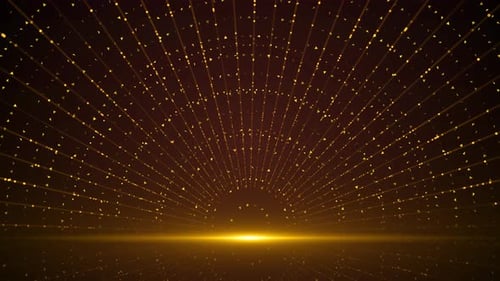 Elegant Golden Particle Light Tunnel Loop Background