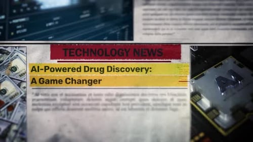 Animated Newspaper Article Headline for Technology and AI News
