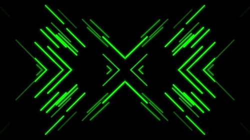 Dynamic Green Neon Lines Geometric Loop Background