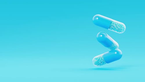 Floating 3D Medical Capsules Animation for Health and Science