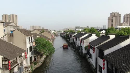 Aerial View of Nanchang Street in Wuxi Jiangxu Province China