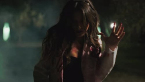 Zombie Woman Dance In Dark Halloween Night Forest