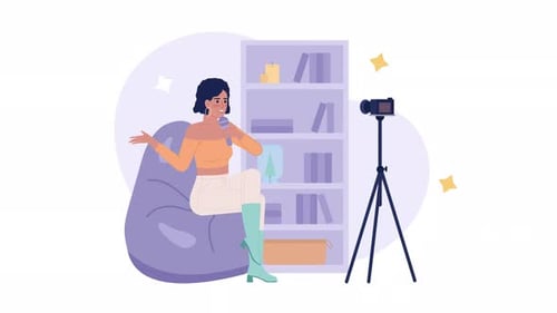 Podcast animado de vídeo personal en solitario