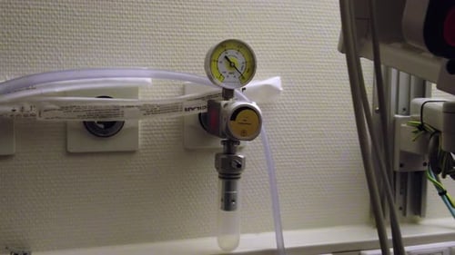 Oxygen inhalation equipment at the hospital room, Oxygen gauge, Oxygen flow meter supply