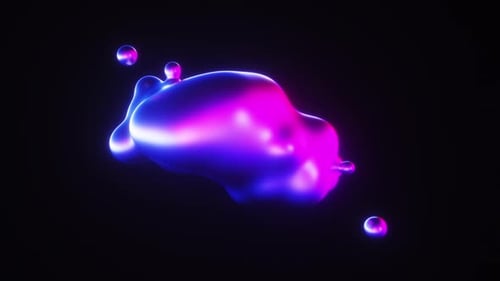 Fließender bunter neonglühender Metaball-Formen-Hintergrund