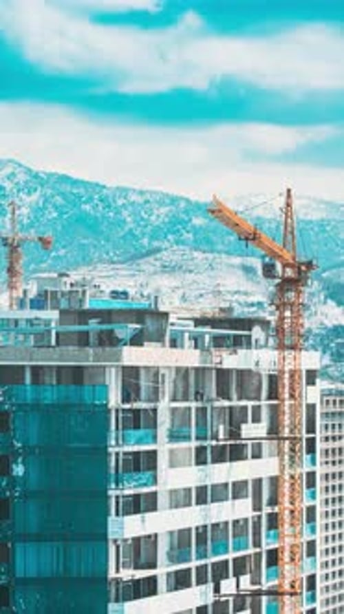 Construction Crane After Working Day