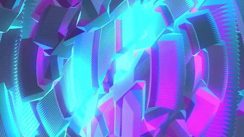 Abstract Neon Geometric Looping Sphere Background