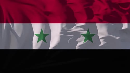 Realistic Waving Flag of Syria Animation