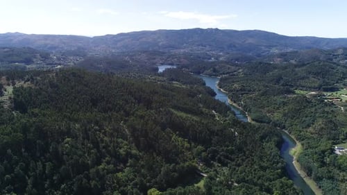 River in the mountains, Drone footage of river in mountains,