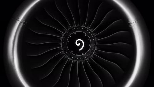 Abstract Animated Engine Turbine Repeating Countdown