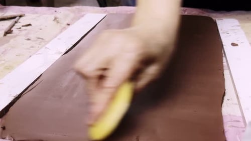 Working In A Ceramic Workshop And Tools 13