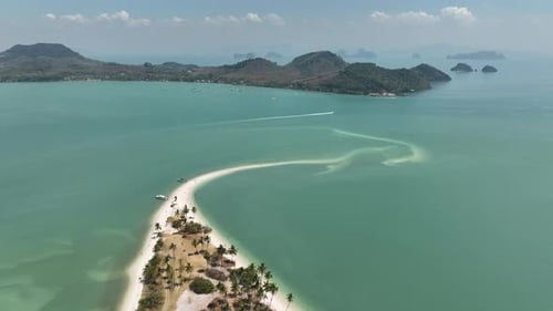 Aerial view of Laem Had Beach in Koh Yao Yai Phang-nga province. amazing sandy beach