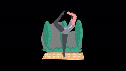 Illustration der Yoga-Pose: Ausgeglichenheit und Flexibilität in der Gelassenheit der Natur genießen