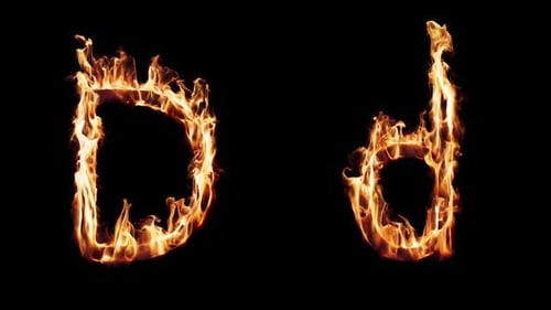Realistic Fire Burning Animated Uppercase and Lowercase Letter D