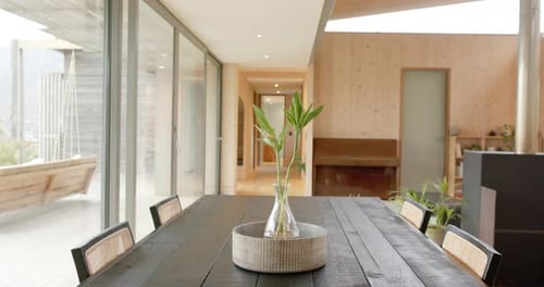 Modern Dining Room With Minimalist Wood Design