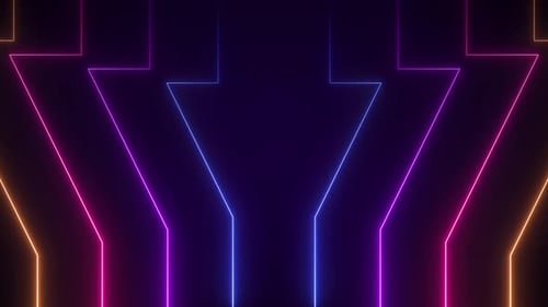 Abstract Neon Geometric Tunnel Background Loop