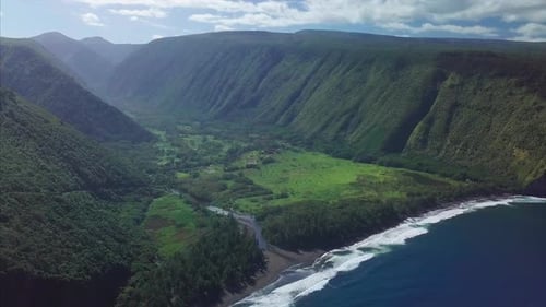 Aerial view of the Waipio valley