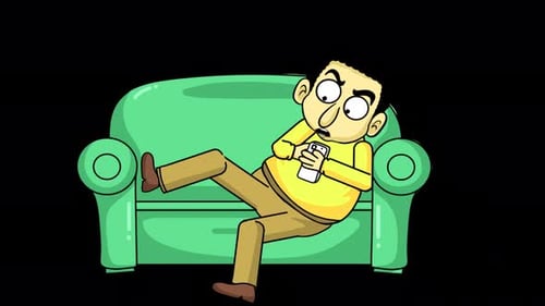 Angry Man Chatting On Social Media Platform On Alpha Channel 4K