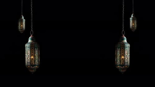 Ramadan Lantern With Alpha Channel Included Loop