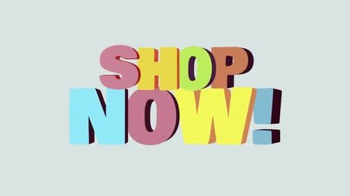3D Shop Now! Title Animation In Cartoonish Style