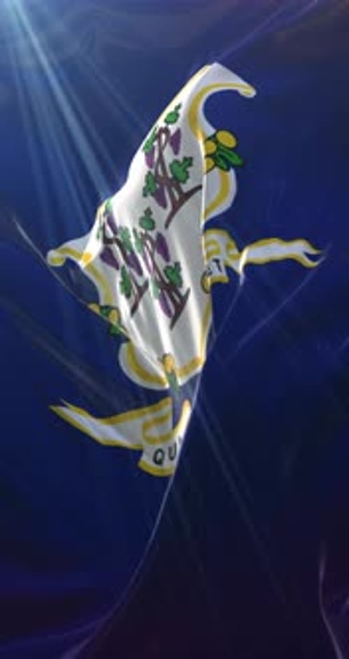 Connecticut State Flag Waving Realistic Seamless Loop