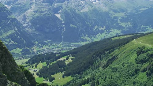 Grindelwald village as seen from Grindelwald First