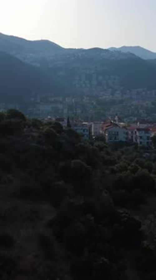 Kas Town Antalya Turkey Aerial View Vertical Video