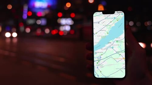 Map Of Lévis, Canada On Phone Screen