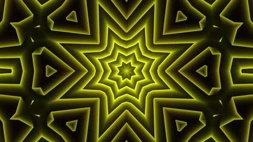 Dynamic Yellow Neon Geometric Star Abstract Pattern