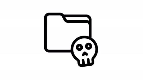 Animated Flat Design Virus Folder Icon Reveal