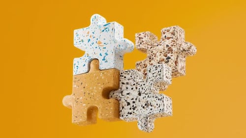 Animated Terrazzo Puzzle Pieces Connecting