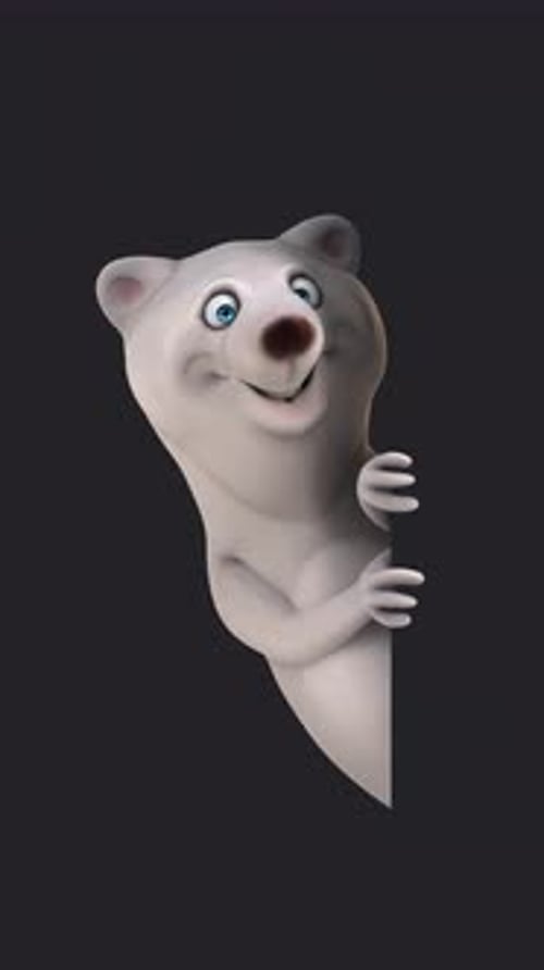 Fun 3D cartoon bear (with alpha channel)