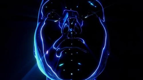 Disco Face Strobe Lights Blue