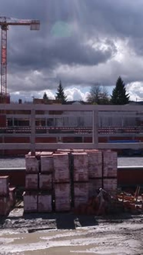 Vertical Video of Building Construction