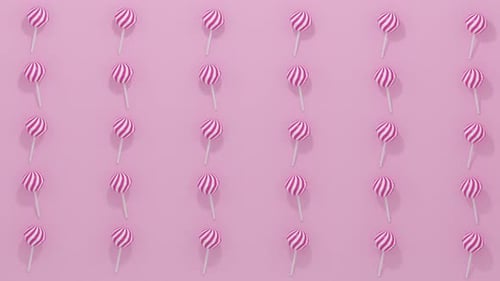 Animated Pink Lollipop Pattern Background