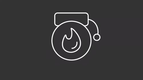 Animated Line Icon of a Ringing Fire Alarm Bell