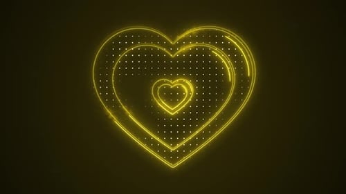Pulsing Neon Glowing Heart Loop Animation