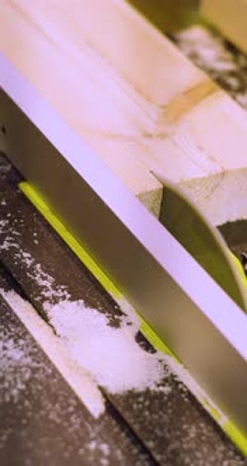 Circular Saw in Carpentry Workshop