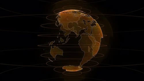 Futuristic Rotating Digital Earth Globe Hologram