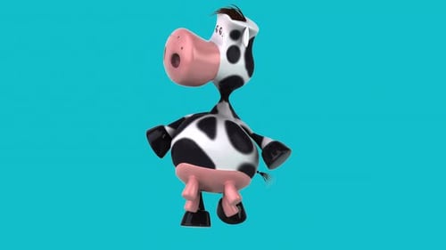 Fun 3D cartoon cow (with alpha channel)