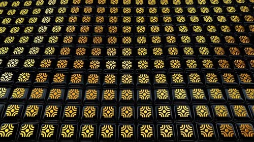 Abstract Golden Geometric Pattern Glowing Loop Background