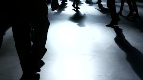People Walking on Crowded Urban Road Traveling in Metropolis