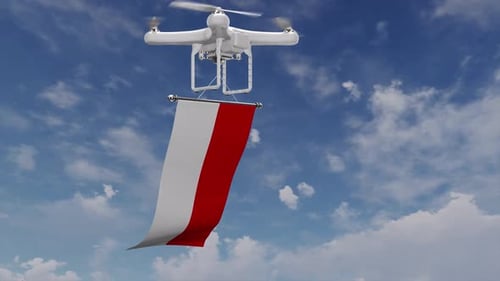 Drone Carrying Monaco Flag