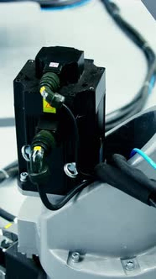 Robotic Arm Moving Showing Its Mechanics and Wiring Media