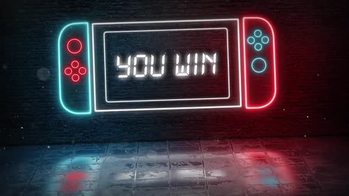 Du gewinnst in der Neon-Spielekonsole
