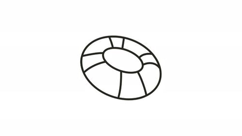 Animation Icon Outline Minimalist Lifebuoy Line Art