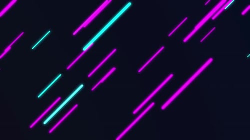 Abstract Neon Glowing Lines Moving Diagonal Animation